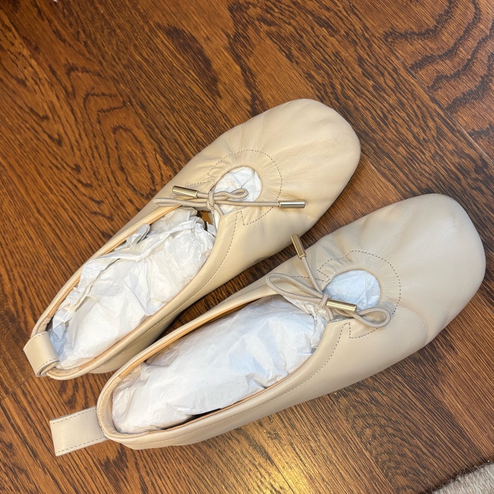 Alohas Rosalind Cream Leather Ballet Flats - Picture 7 of 8